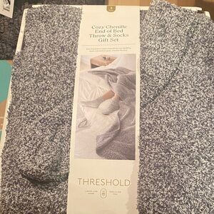 Threshold Cozy Chenille Throw & Socks Set - Gray